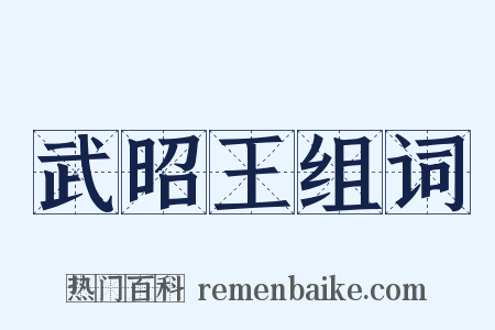 武昭王组词是什么意思的图片